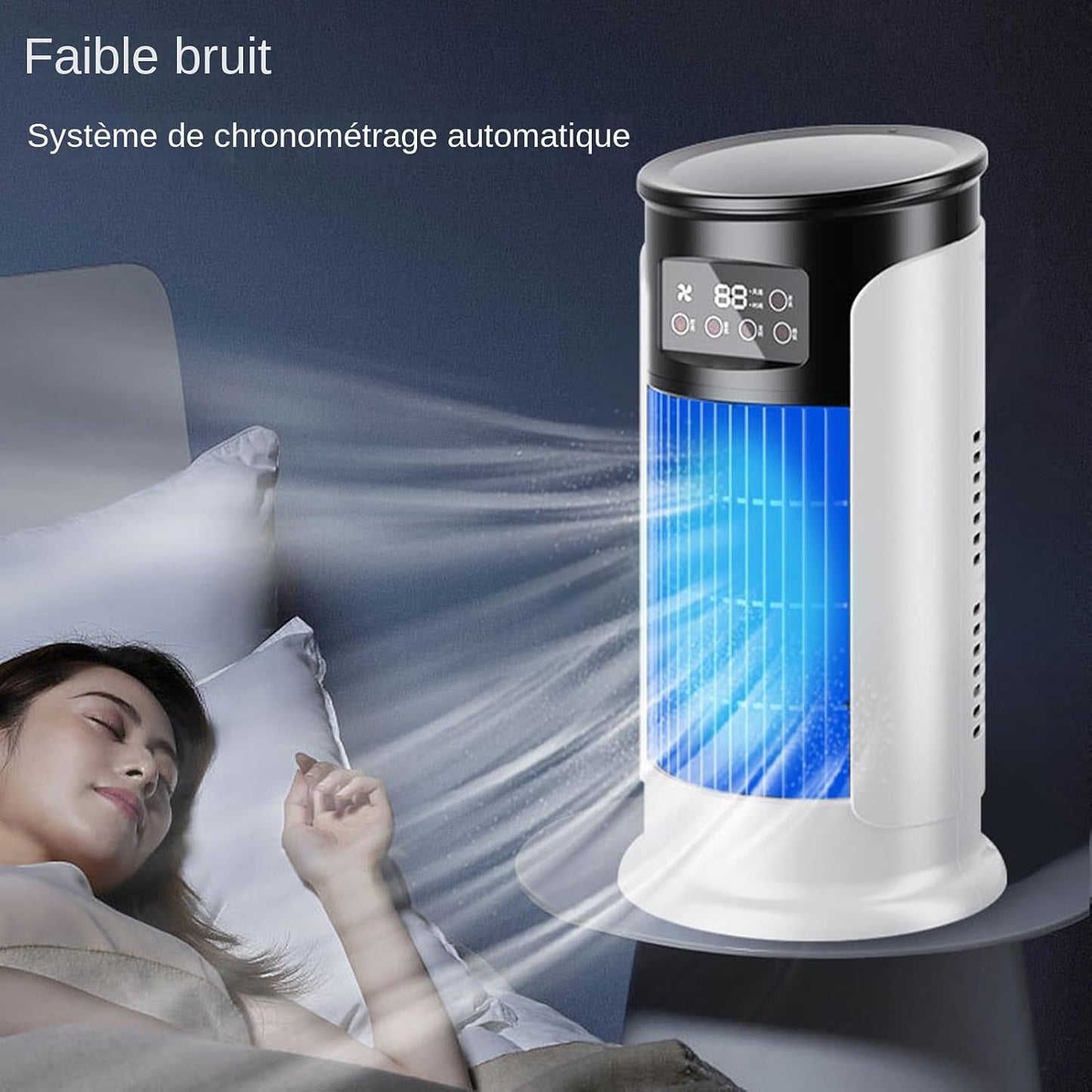  Ventilateur AC,Ventilateur Personnel Rafraîchisseur D'Air Évaporatif | Ventilateur Personnel Évaporatif Silencieux USB Vitesses Réglables Pour Table Et Chevet