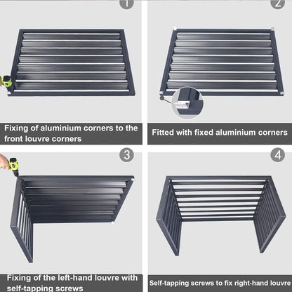 GENERIC Housse De Protection Pour Climatiseur Extérieur En Aluminium Résistant Aux Intempéries - Design De Clôture Pour Unités Extérieures Et Housse élégante Pour Climatiseur