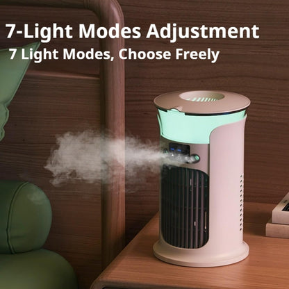  Mini Climatiseur Mobile 880 Ml, Refroidisseur D'Air USB Avec 3 Vitesses, Brumisation Et Éclairage LED, Ventilateur Portable Silencieux Pour Bureau, Chambre, Maison Et Voyage