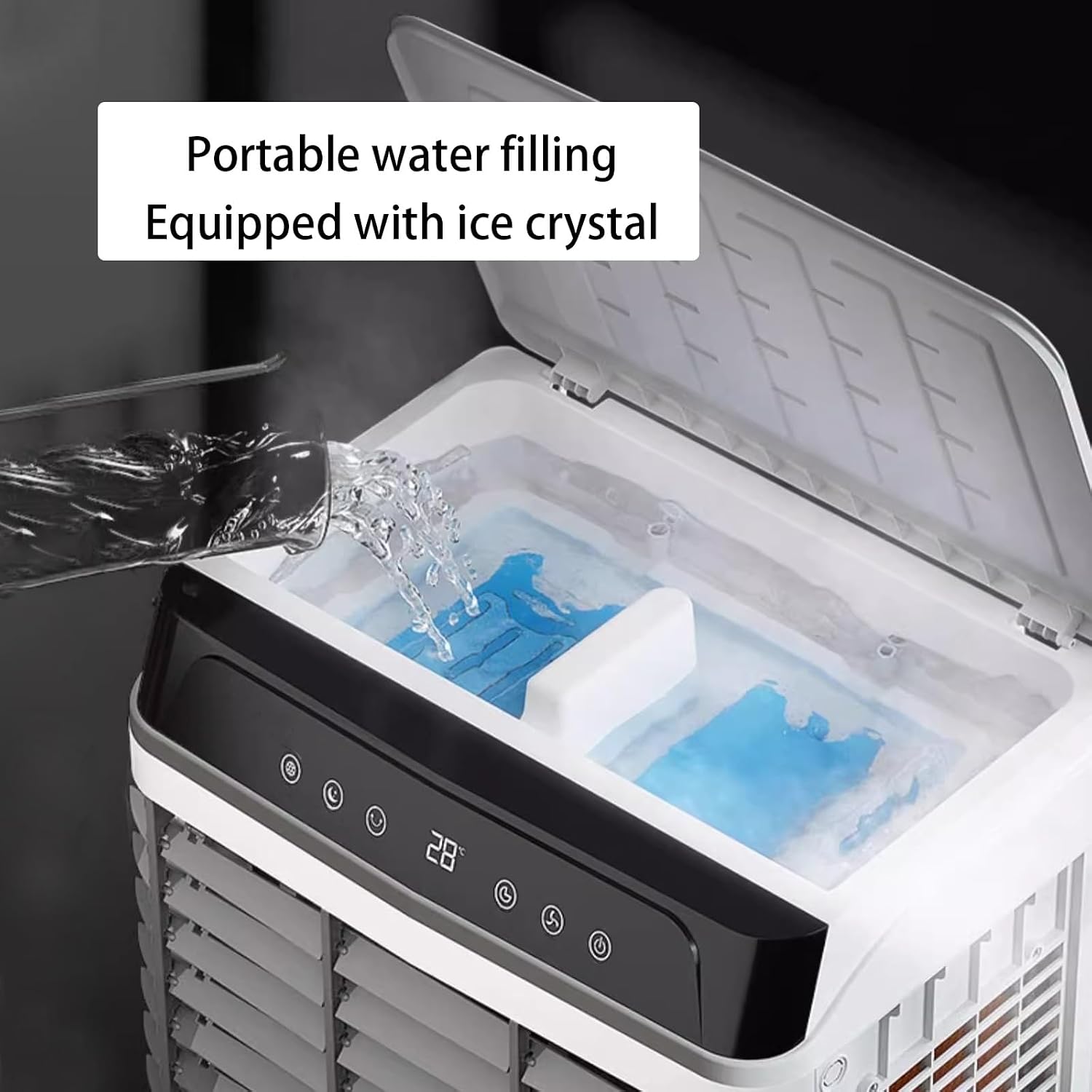  Refroidisseur D'air À Économie D'énergie, Climatiseur 3 En 1 Avec Réservoir D'eau, Minuterie 24 H, 3 Vitesses, Refroidisseur Évaporatif Portable Pour Bureau, Garage