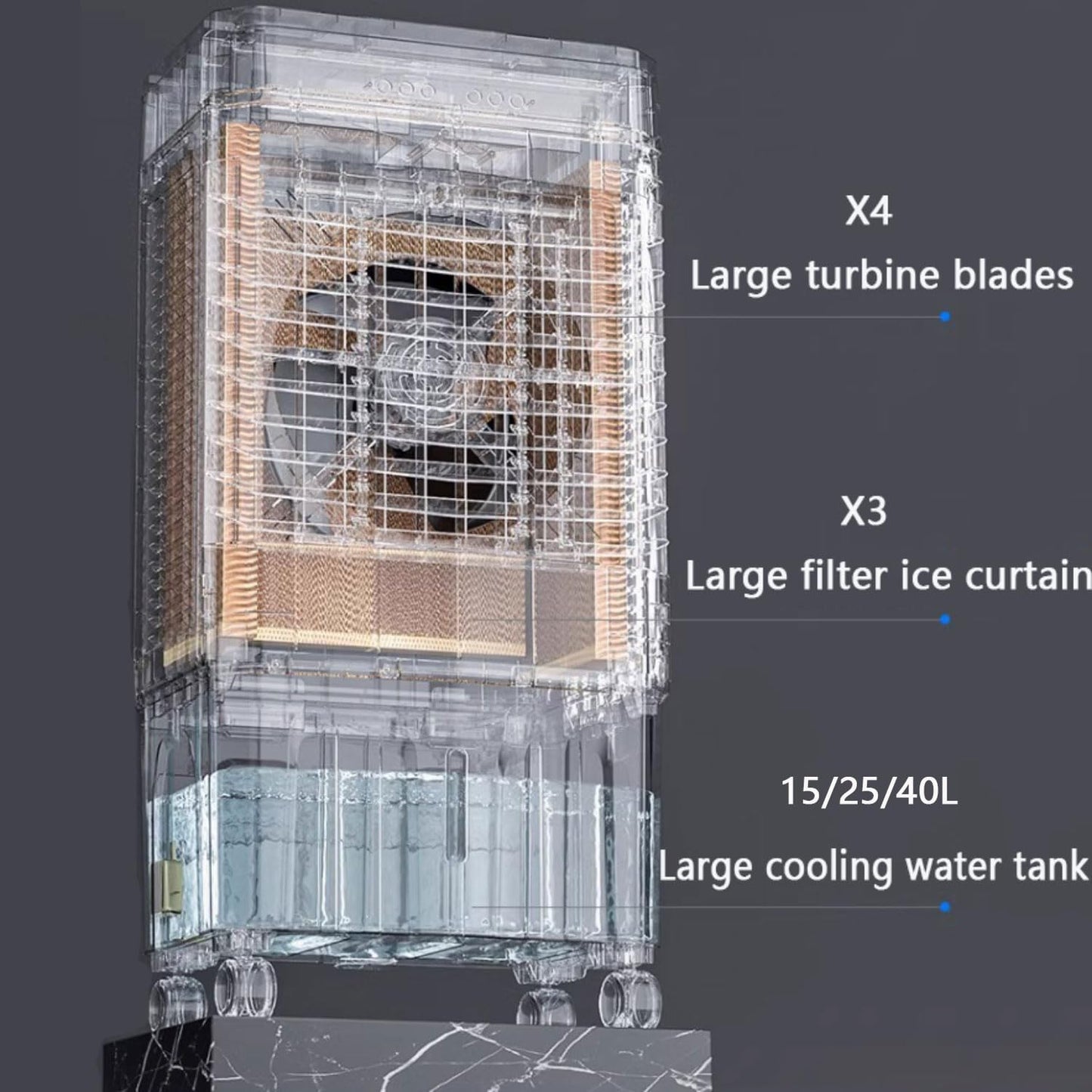 GENERIC Climatiseur Portable 3 En 1 Avec Oscillation à 120°, Minuterie 12 H Pour Arrêt Automatique Intelligent, Grand Réservoir D'eau, Unité De Refroidissement Sans Tuyau, Unité De Climatisation Pou