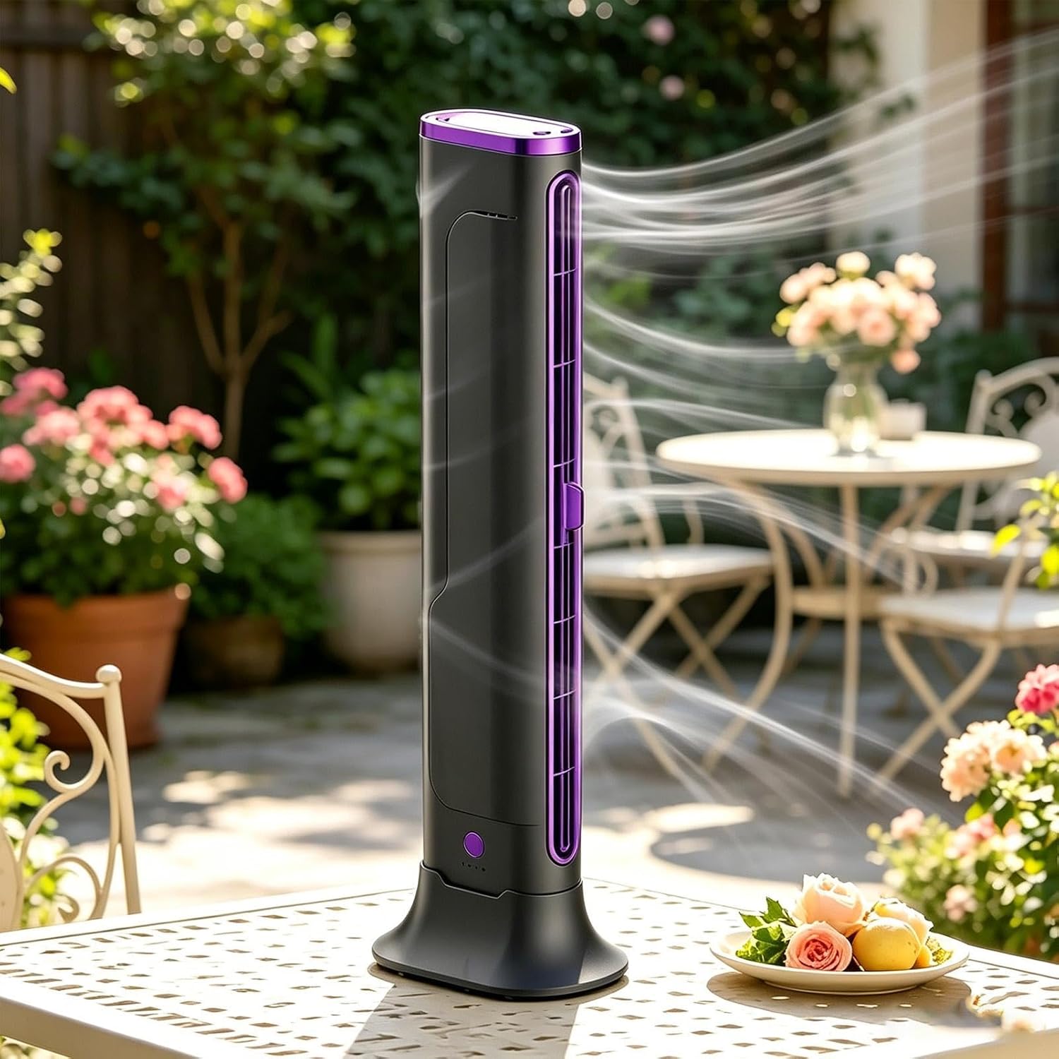  Petit Climatiseur Portable - Appareil Tour Compact Portable Rechargeable USB Sans Pales,ventilateur Climatiseur - Pour Bureau Extérieur Intérieur Voyage Camping-Car Garage Atelier Dortoir Cuisine