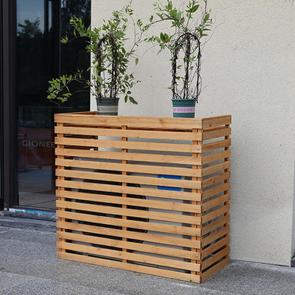 GENERIC Housse De Climatiseur D'extérieur En Bois Massif à Persiennes Avec Capote Résistante Aux Intempéries Et Support De Fleurs 105 X 45 X 95 Cm Et Design élégant