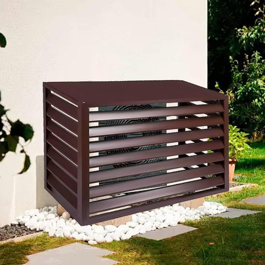 GENERIC Housse De Protection Marron En Alliage D'aluminium Pour Climatiseur Extérieur - Résistante Au Vol - Clôture à Condensateur - 100 X 50 X 70 Cm - Protection Contre Les Intempéries
