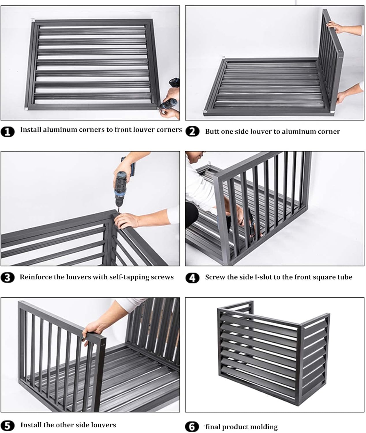 GENERIC Couverture Pour écran Clôture Climatiseur Extérieur - Grande Grille à Persiennes Aluminium Résistante Aux Intempéries, Couvertures Climatiseur Central Pour Unités, Boîtier Autoportant Pour Couvrir