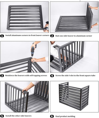 GENERIC Couverture Pour écran Clôture Climatiseur Extérieur - Grande Grille à Persiennes Aluminium Résistante Aux Intempéries, Couvertures Climatiseur Central Pour Unités, Boîtier Autoportant Pour Couvrir