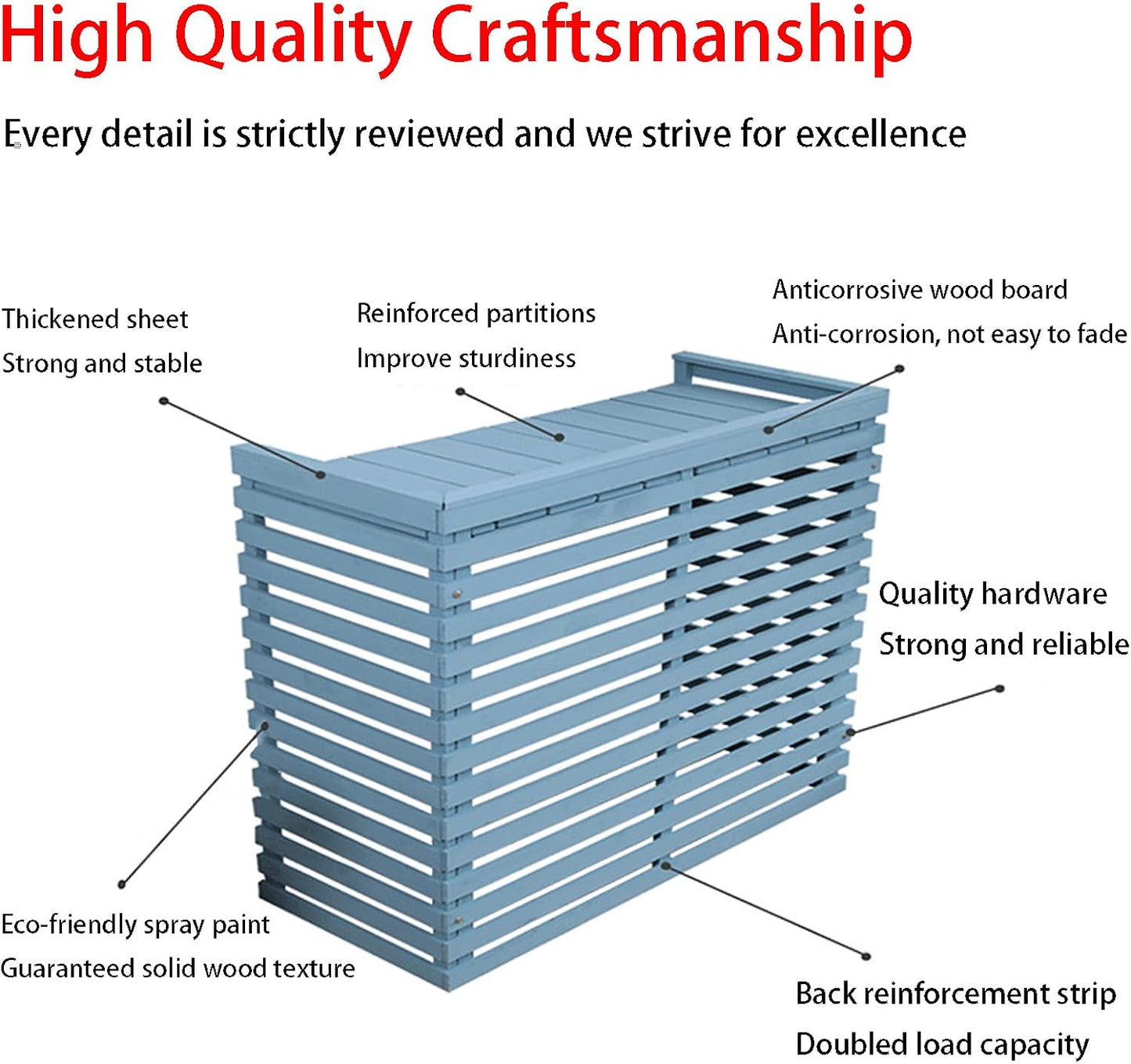  Housse En Bois Pour Climatiseur Extérieur - Protection Durable Avec écran D'intimité Caché - Résistant Aux Intempéries - Élégant Boîtier De Climatiseur Pour Une Utilisation En Extérieur