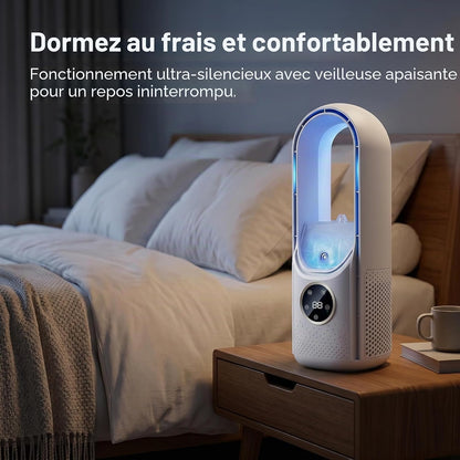 GENERIC Climatiseur Portable, Ventilateur De Refroidissement Alimenté Par USB – 6 Niveaux D'humidité Et Vitesses Pour La Maison/chambre/bureau, Blanc Et Bleu