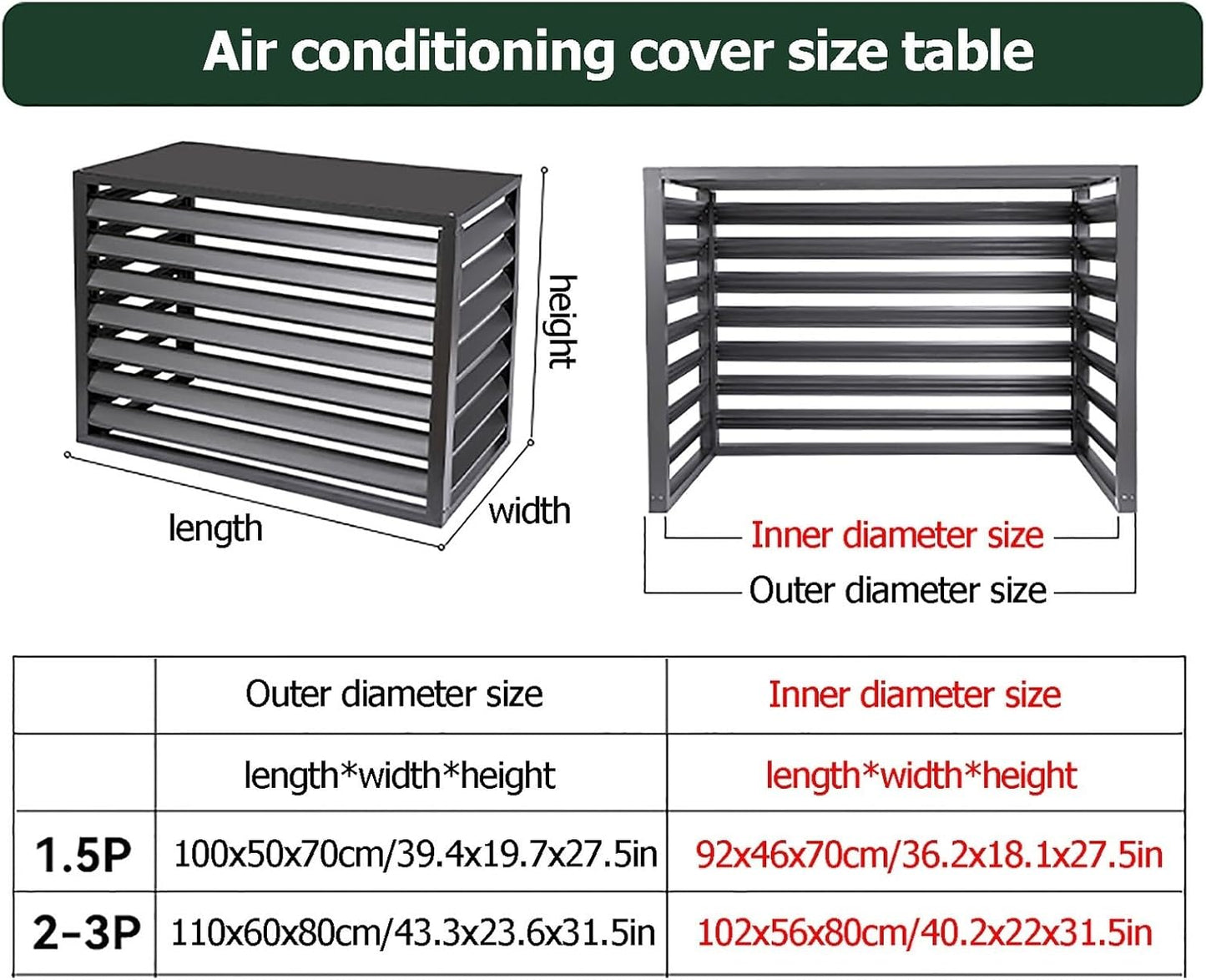 GENERIC Housse En Aluminium Pour Climatiseur – Protection De L'unité De Climatisation Extérieure – Clôture D'intimité – Couvercle De Protection Contre Le Condensateur – Marron 100 X 50 X 70 Cm