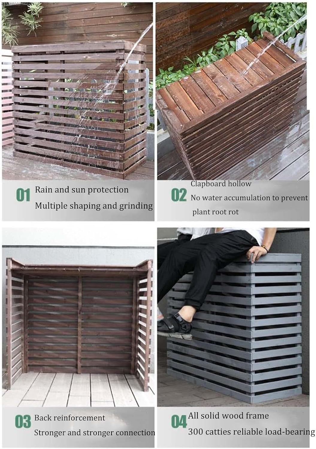 GENERIC Housse De Climatisation Extérieure – Résistante Aux Intempéries Pour Climatiseurs Centraux – Dissimule élégamment Votre équipement Extérieur De Climatisation
