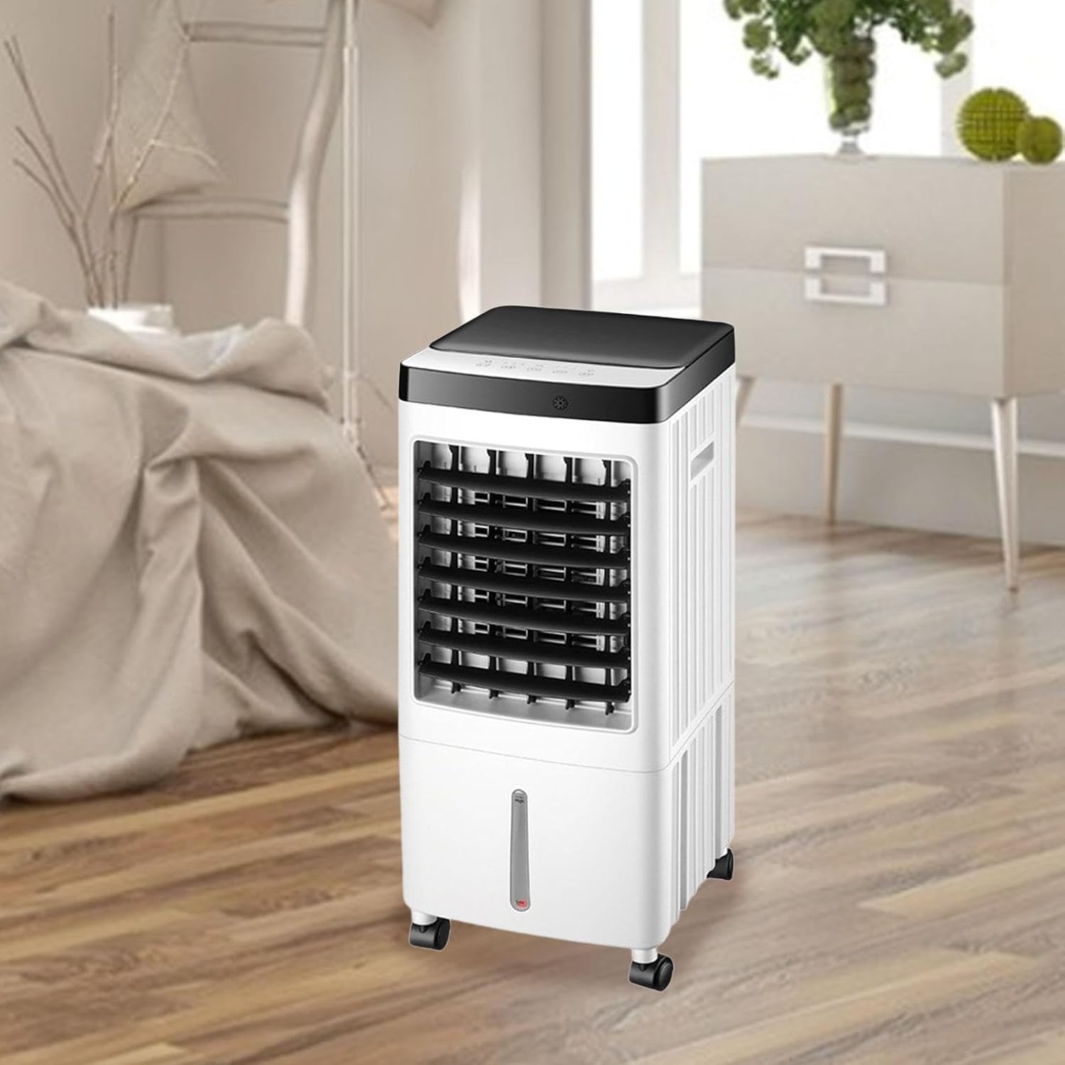 GENERIC Refroidisseur D'air Portable Avec Humidificateur, Ventilateur D'évaporation à 3 Vitesses Pour Le Bureau à Domicile, Minuterie De Télécommande, Dispositif De Refroidissement Silencieux Avec Roues Et Bo