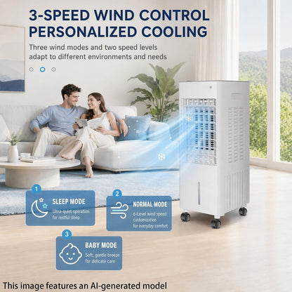  Climatiseur Mobile 4 En 12L Sans Tuyau D’Évacuation,Climatiseur Portable Silencieux Climatiseur,avec 4 Blocs Réfrigérants,3 Vitesses,Minuterie 12H,Humidificateur Télécommande,Salon,Bureau