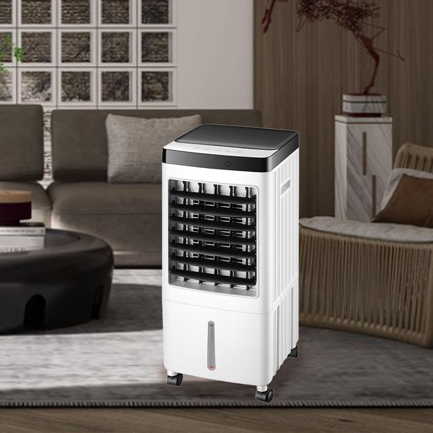 GENERIC Refroidisseur D'air Portable Avec Humidificateur, Ventilateur D'évaporation à 3 Vitesses Pour Le Bureau à Domicile, Minuterie De Télécommande, Dispositif De Refroidissement Silencieux Avec Roues Et Bo