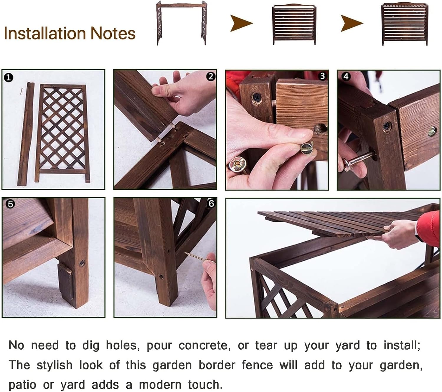 GENERIC Housse De Climatiseur Extérieur Et Boîtier De Pompe à Chaleur – Séparateur En Bois Massif, Support De Poubelle Avec Grilles – Support De Fleurs Polyvalent Et Support Pour La Protection Du Jardin