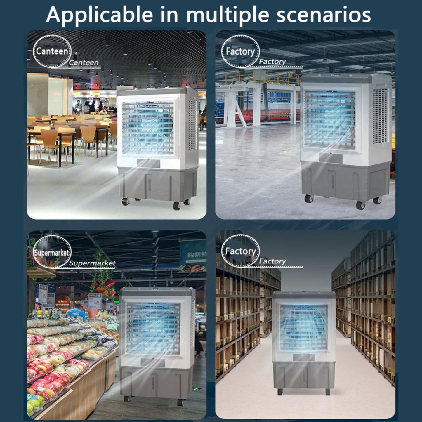 GENERIC Climatiseur Portable 3 En 1 Avec Oscillation à 120°, Minuterie 12 H Pour Arrêt Automatique Intelligent, Grand Réservoir D'eau, Unité De Refroidissement Sans Tuyau, Unité De Climatisation Pou