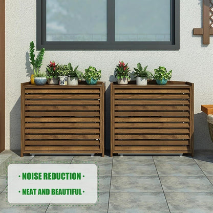GENERIC Housse De Climatiseur En Bois Imperméable Pour Climatiseur - Durable Et Résistant Aux Intempéries - 80 X 32 X 70 Cm - Décoration De Jardin