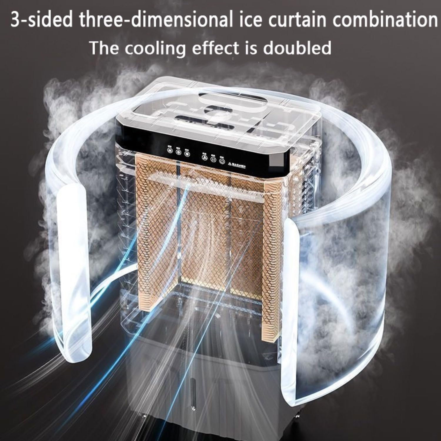 GENERIC Refroidisseur D'air De Refroidissement 4D, 3 Vitesses Et Humidificateur, 12H Minuterie, 120 Oscillation, Grand Réservoir Pour La Maison De Bureau De Chambre, Fonctionnement Silencieux Avec Télécommand