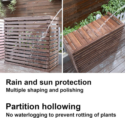 GENERIC Bonsai Design Housse En Bois Pour Climatiseur – Protection Pour Unité Extérieure | Cadre AC Polyvalent Pour Toutes Les Saisons | Design élégant Et Fonctionnel En Maille