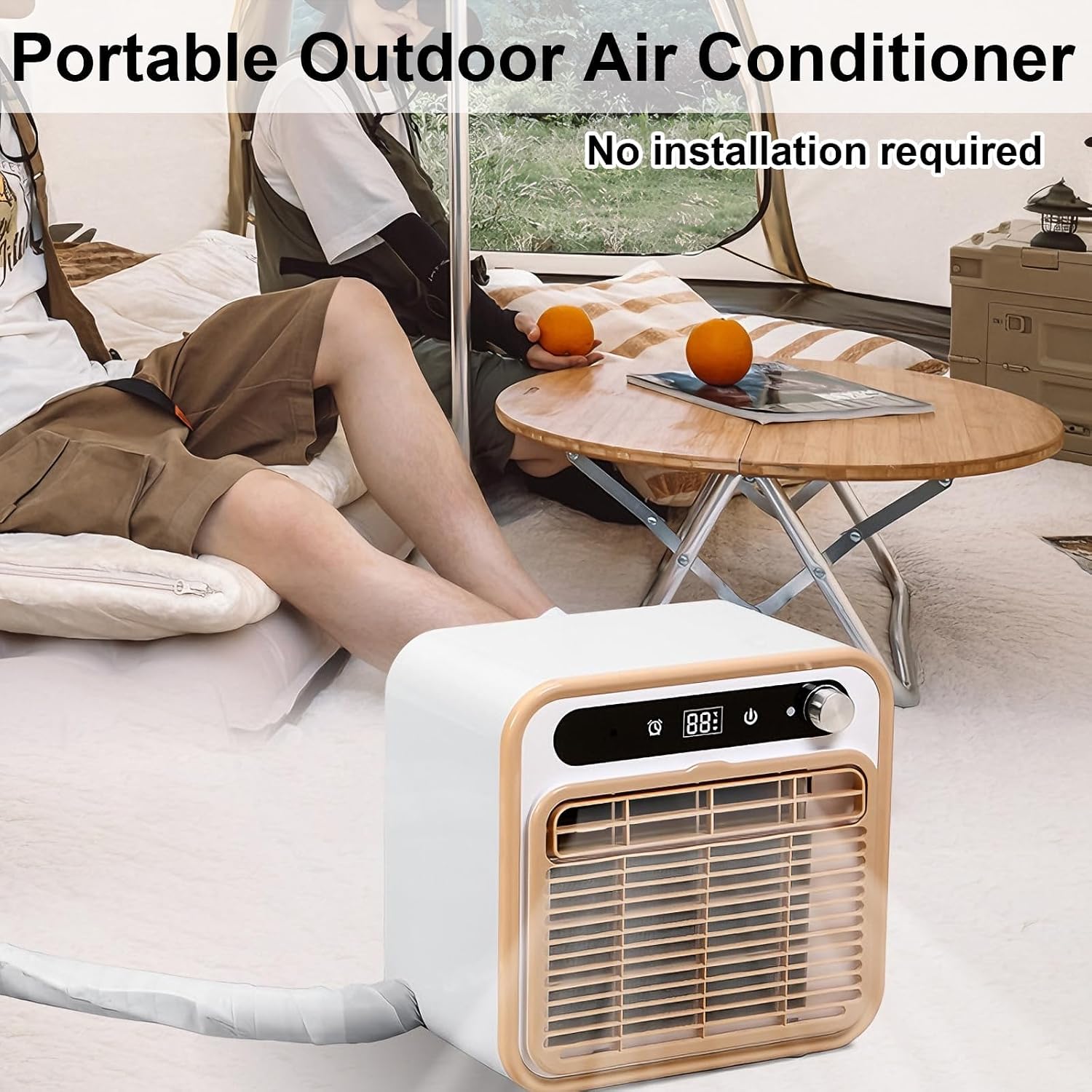  130m3/h Split AC, Refroidisseur De Camping Silencieux Avec Télécommande WiFi, 12H Minuterie, Conception Légère Sans Tuyau Pour Camion De Tente De Camping-Car Caravane à L'extérieur