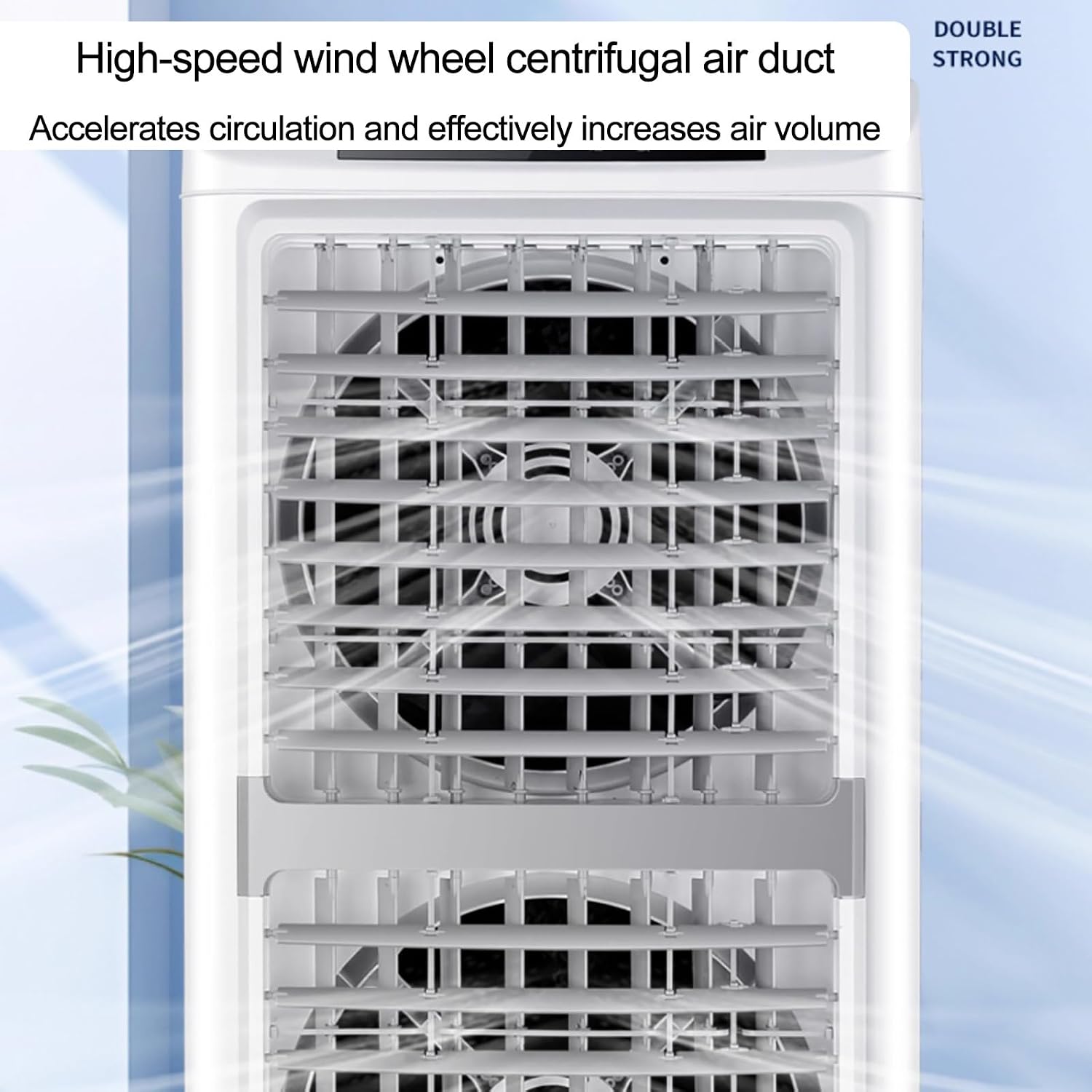  Refroidisseur D'air Tour, 300 W, Par évaporation, Avec Deux Ventilateurs Et Quatre Compartiments à Glace. Climatiseur Mobile Pour La Maison, La Chambre Ou Le Bureau, Rafraîchit Une