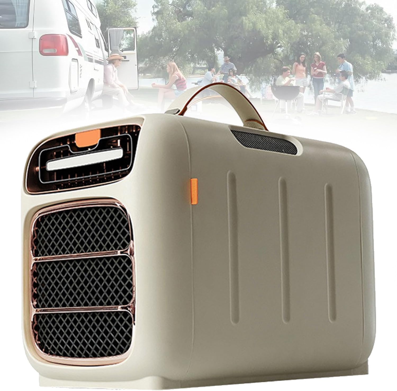  Climatiseur Portable 4800BTU, Silencieux ≤40dB, Refroidissement & Chauffage 16-32°C, Compresseur Intégré,Coque ABS Durable, Pour Tente Camping-Car Caravane Fourgon Cooling&Heating
