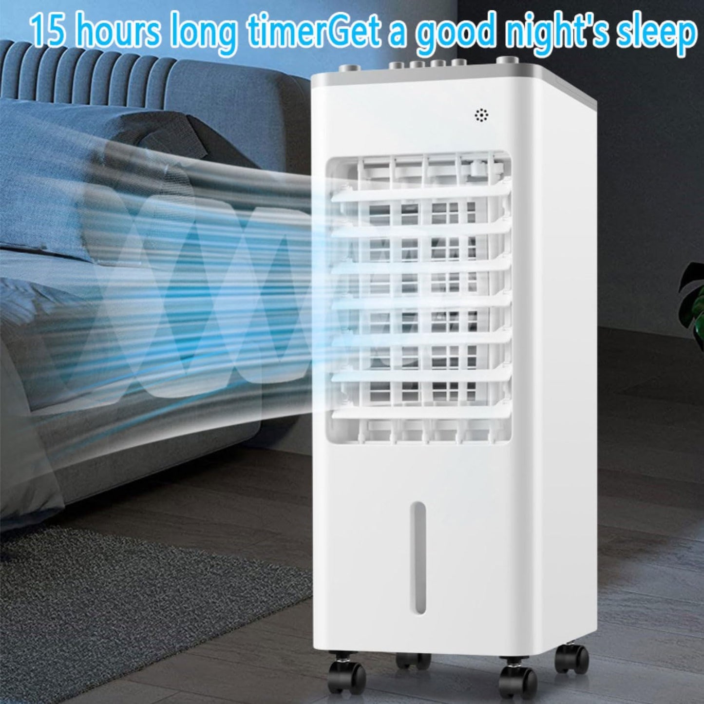 GENERIC Climatiseur Portable 9 L, écran LED, 3 Vitesses, Oscillation à 90°, Minuterie 8H, Humidificateur Pour La Maison, Le Bureau Et La Chambre à Coucher