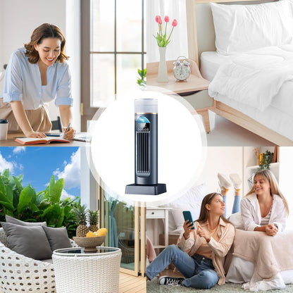  Ventilateur Rafraîchisseur D'Air - Ventilateur Climatiseur Personnel - Vitesses Réglables Portable Pour Maison Chambre Séjour Garage Camping