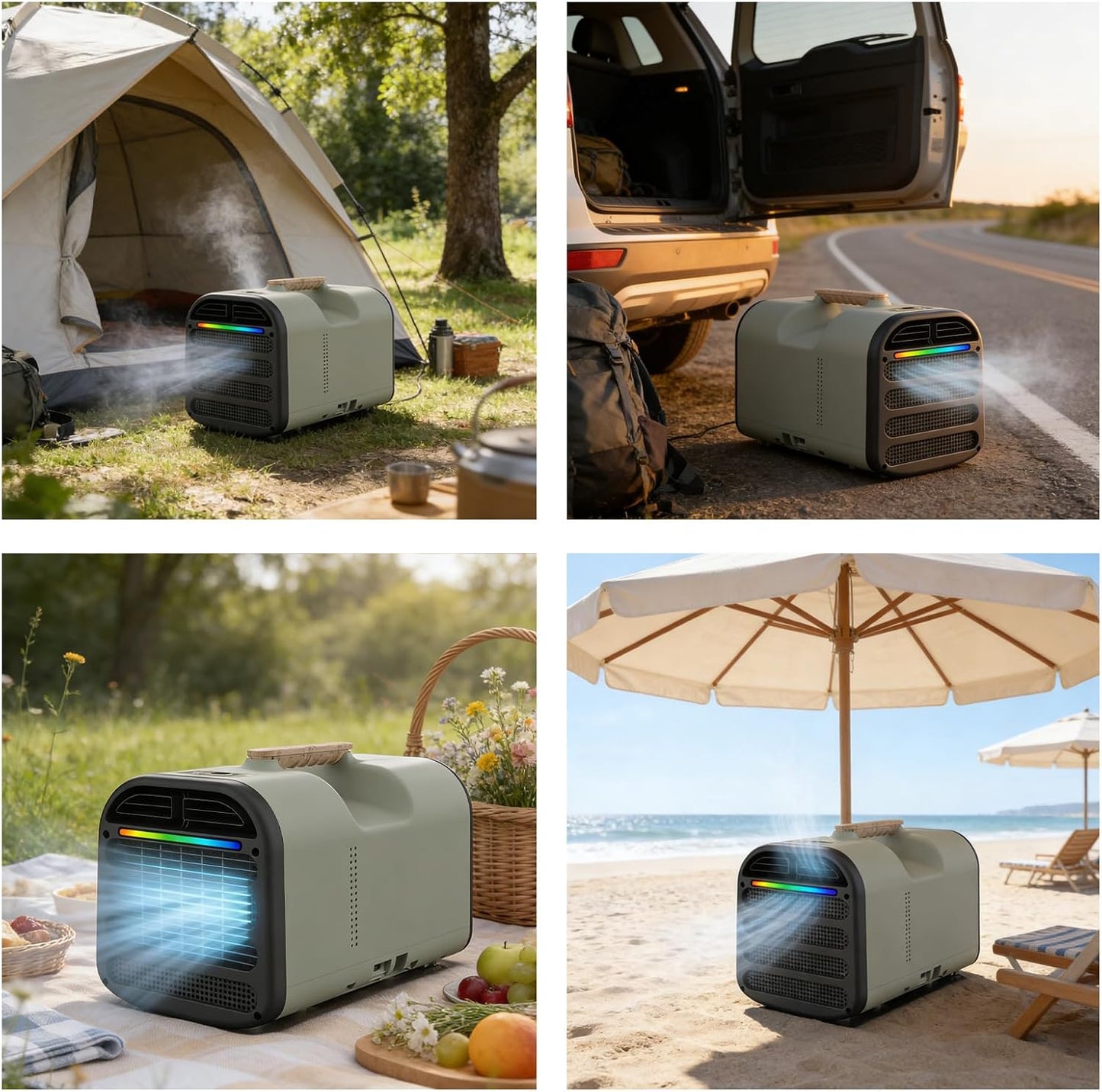  Unité Compacte De Climatisation Portable, 4500 BTU Refroidissement Silencieux Pour Les Petites Pièces, Contrôle Tactile, Pas D'installation, Idéal Pour Les Dortoirs Appartements Et Camping