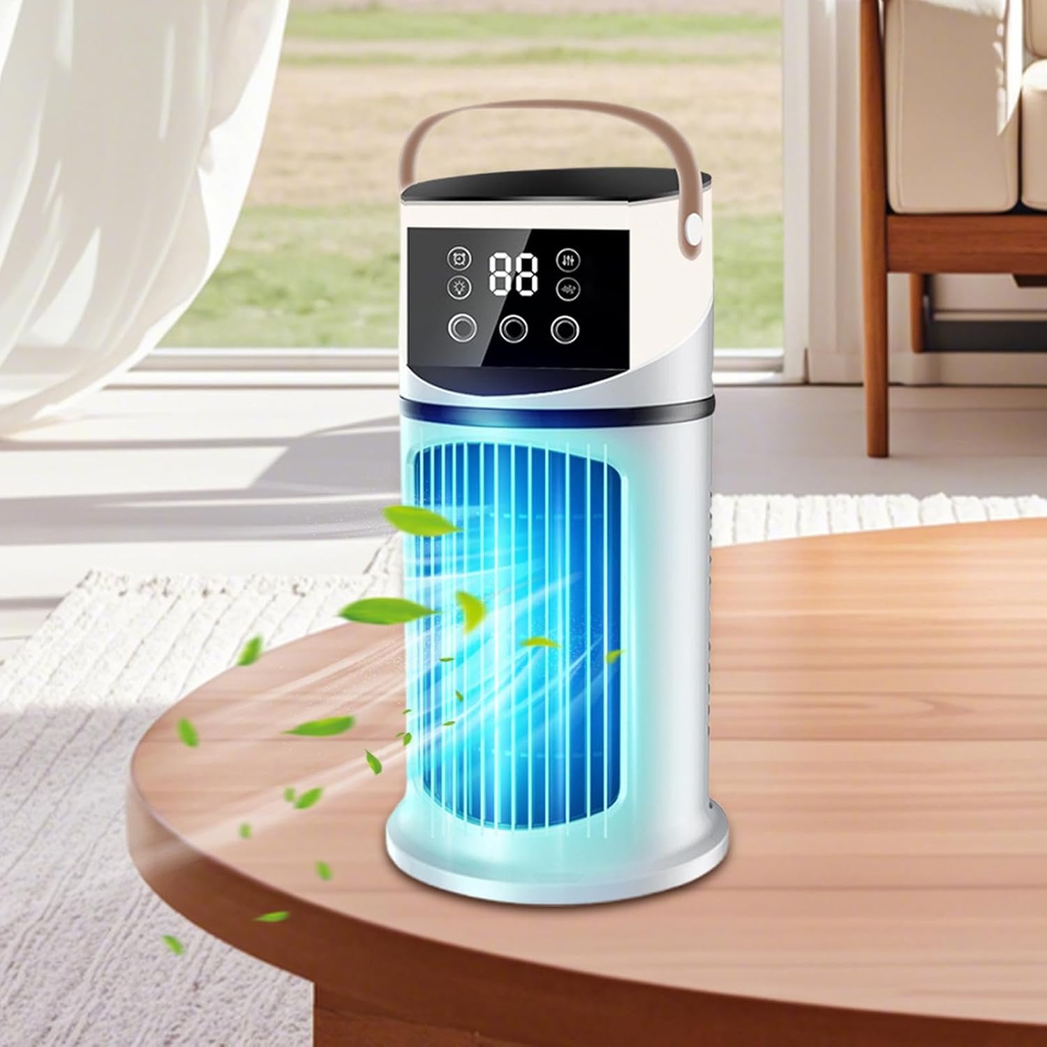 Ventilateur Climatiseur Portable, Ventilation Pour Climatiseur, 9 Vitesses Réglables Refroidisseur D'air Silencieux Sans Pales Ventilateurs, Refroidissement Rapide Ventilateurs De Climatisation