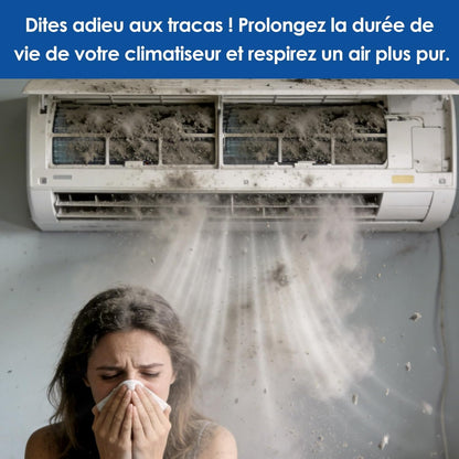  Kit Entretien Climatisation, Kit De Nettoyage Climatisation Split Pour Climatiseur, Bache Nettoyage Clim Avec Parois Latérales Renforcées (Bleu Et Blanc Transparent, Type A)