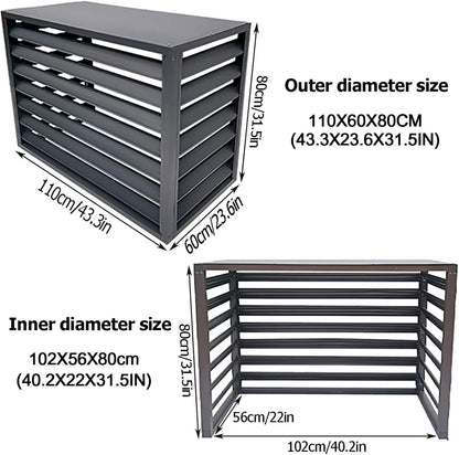  Housse De Protection Contre Les Intempéries Pour Climatiseur Extérieur - En Aluminium - Pour Pompe à Chaleur - Protection Contre La Vie Privée - Blanc