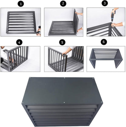 GENERIC Housse En Aluminium Pour Climatiseur – Protection De L'unité De Climatisation Extérieure – Clôture D'intimité – Couvercle De Protection Contre Le Condensateur – Marron 100 X 50 X 70 Cm