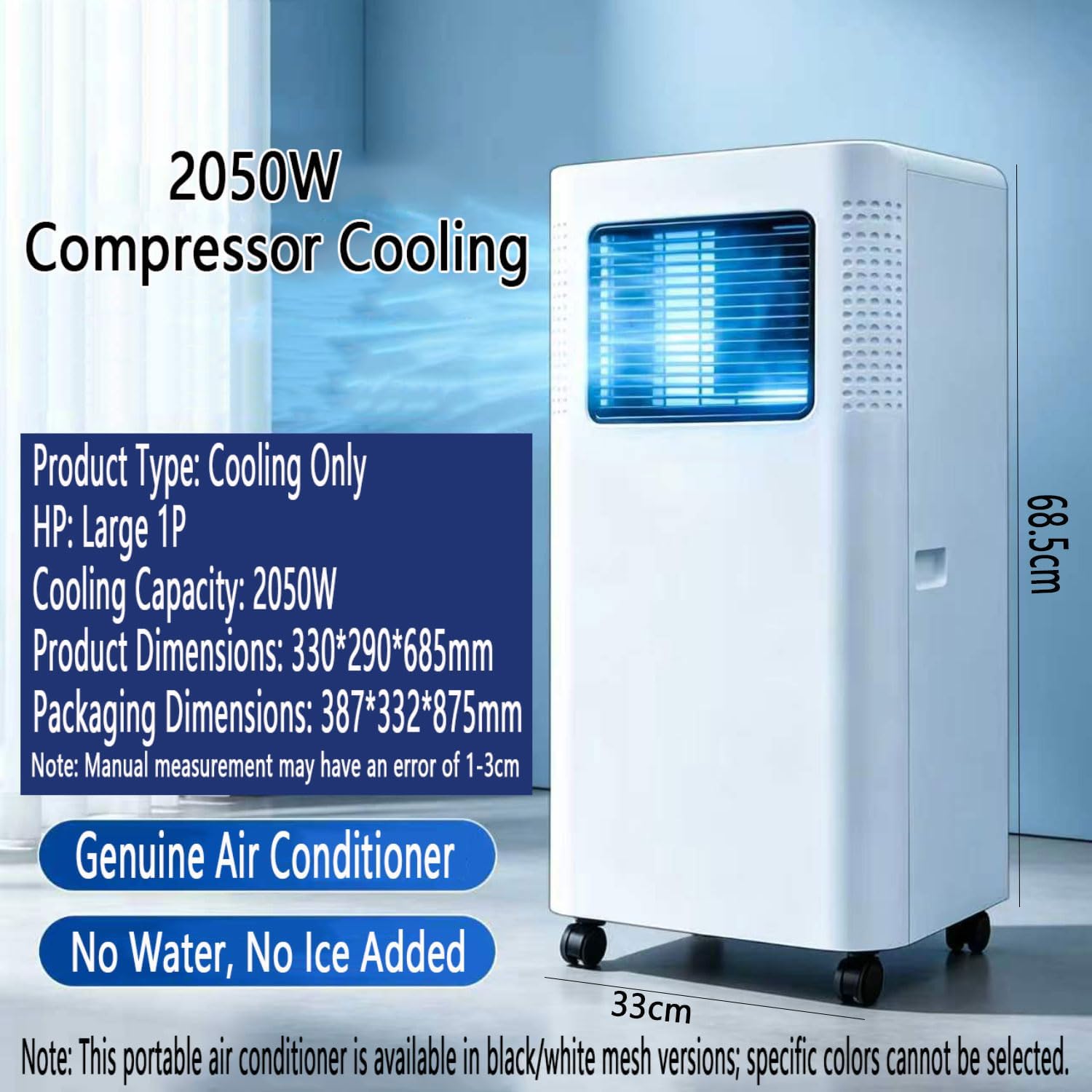  8000 BTU Climatiseurs Portables Pour Grande Pièce Jusqu'à 300 Pieds Carrés Unité Intelligente AC Avec Télécommande Déshumidificateur De Refroidissement Rapide Kit De Fenêtre En Mode Veille Silencieux