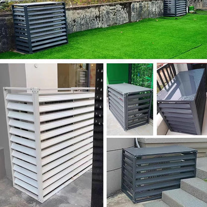 GENERIC Housse En Aluminium Pour Unité De Climatisation - Résistant Aux Intempéries - Pour Pompe à Chaleur - Réduction Du Bruit - Gris - 100 X 50 X 70 Cm - Protection Pour Climatiseurs Et Unités Extérieures