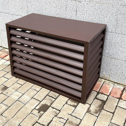 GENERIC Housse En Aluminium Pour Climatiseur – Protection De L'unité De Climatisation Extérieure – Clôture D'intimité – Couvercle De Protection Contre Le Condensateur – Marron 100 X 50 X 70 Cm