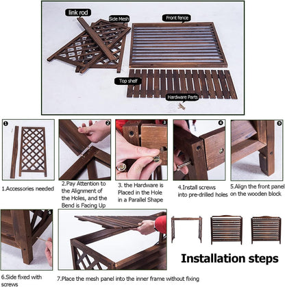  Housse De Protection Pour Climatiseur Extérieur, Unité De Condensation En Bois Durable, Pour Boîtier De Poubelle Autoportant, écran De Clôture Marron Pour Climatiseur
