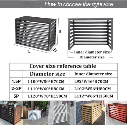 GENERIC Housse De Climatiseur En Aluminium Et Support De Présentation Pour Plantes 120 X 150 X 70 Cm – Protection Extérieure Du Condensateur Pour Jardin, Clôture D'intimité, Volets De Présentation De Fleurs