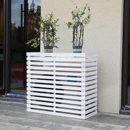  Housse Décorative Pour Climatiseur Pour Clôture Extérieure – Housse En Bois Pour Unité De Climatisation Et Support De Plantes Avec Protection Supérieure Résistante Aux Intempéries Et Design élégant