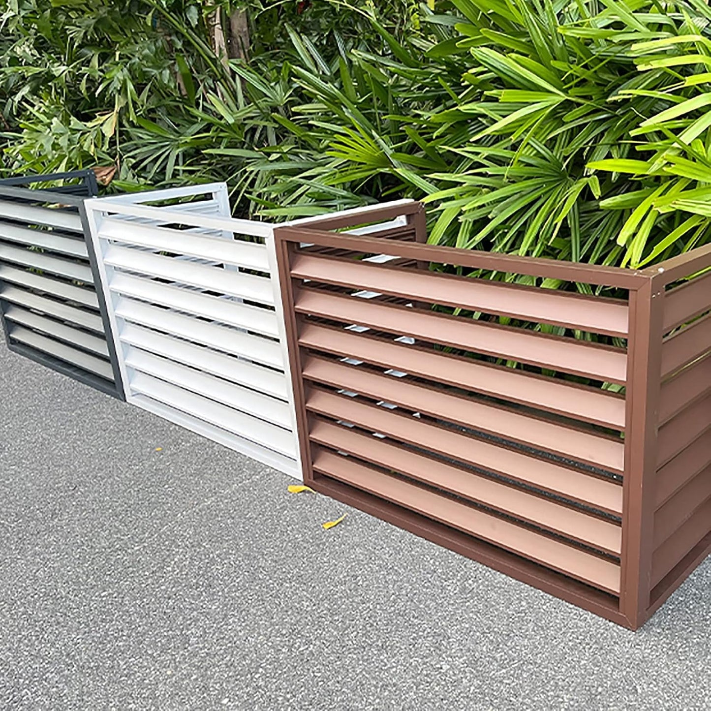  Housse De Protection Pour Climatiseur Extérieur – Clôture D'intimité Décorative Toutes Saisons – Protection Antivol Pour Unités Extérieures Pour Systèmes CVC