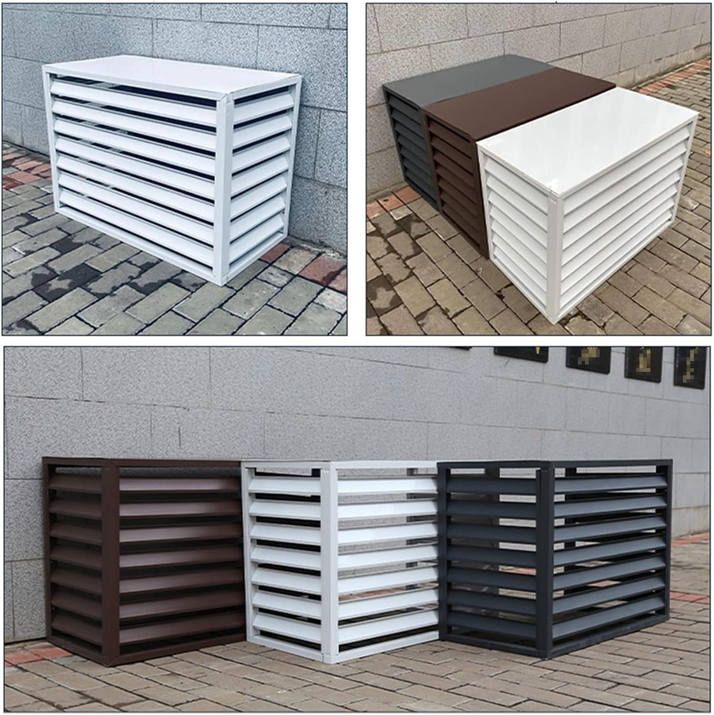 GENERIC Housse En Aluminium Pour Climatiseur – Protection De L'unité De Climatisation Extérieure – Clôture D'intimité – Couvercle De Protection Contre Le Condensateur – Marron 100 X 50 X 70 Cm