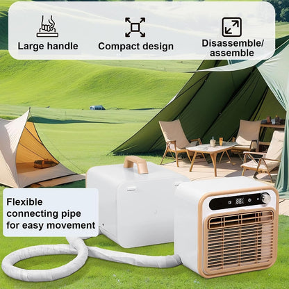  130m3/h Split AC, Refroidisseur De Camping Silencieux Avec Télécommande WiFi, 12H Minuterie, Conception Légère Sans Tuyau Pour Camion De Tente De Camping-Car Caravane à L'extérieur