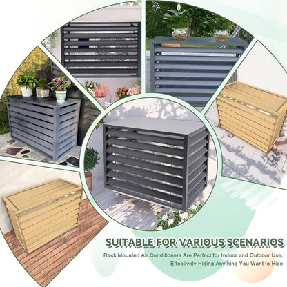 GENERIC Housse De Protection En Aluminium Pour Climatiseur - Résistant Aux Intempéries - Clôture Extérieure Et Condensateur De Protection - Assemblage Facile Pour Toutes Les Saisons