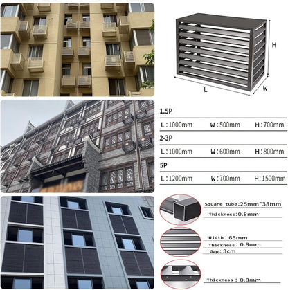  Protection Contre Les Intempéries Pour Climatiseur Extérieur En Aluminium - Protection Contre Les Intempéries Pour Unités Centrales De Climatisation - Boîtier Autonome élégant Pour Poubelles Et Unités