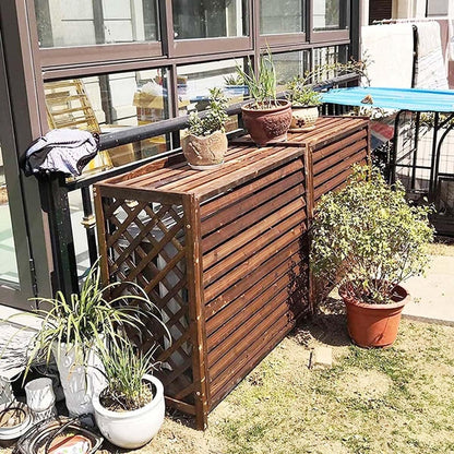 GENERIC Housse Pour Climatiseur Extérieur, écran Confidentialité, Housse Protection Extérieure Bois Pour Climatiseur Central Toutes Saisons, écran Clôture Climatiseur Pour Unités Extérieures, Support Pour
