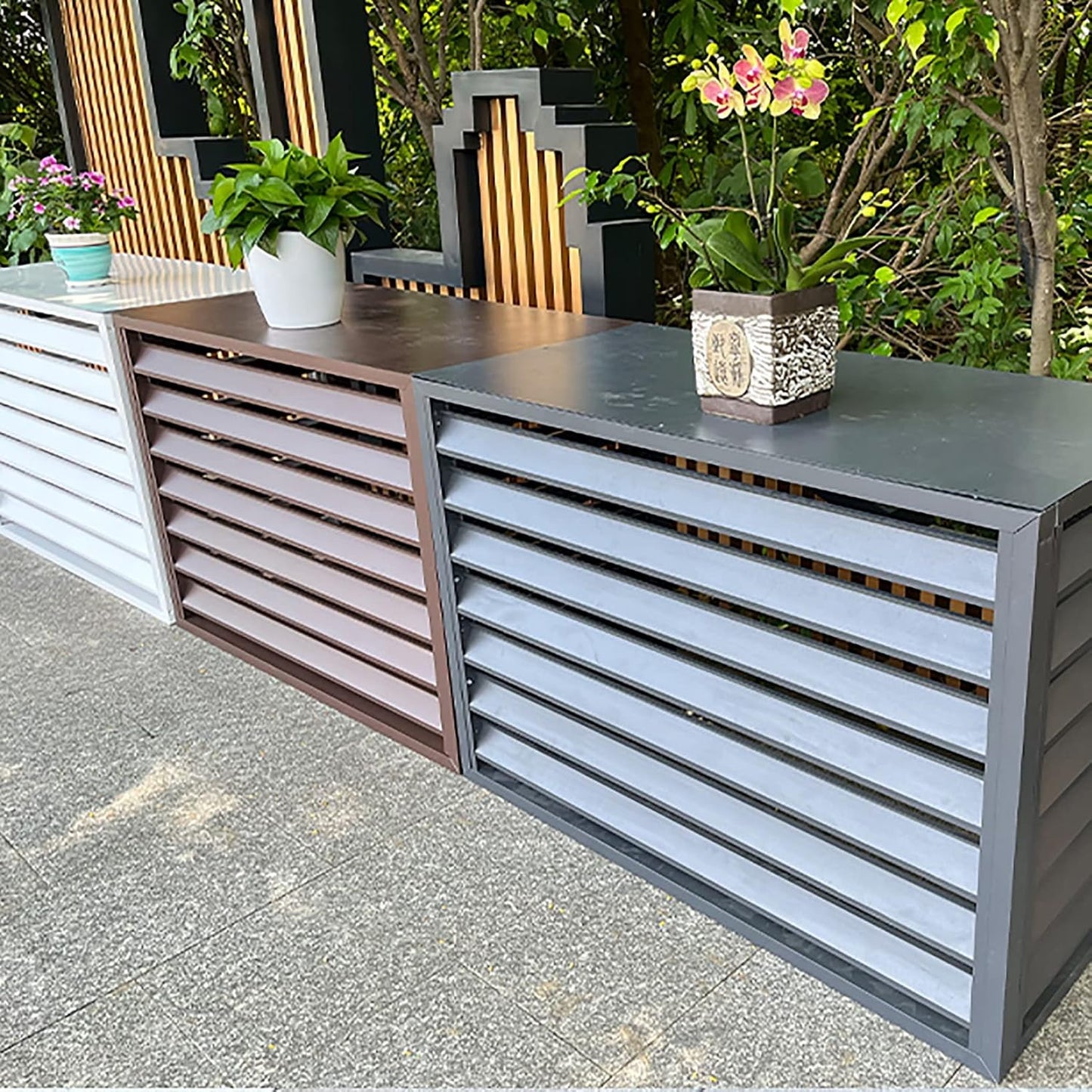 GENERIC Housse Pour Climatiseur Extérieur – Clôture D'intimité Et écran Décoratif Pour Climatiseurs Extérieurs – Protection élégante