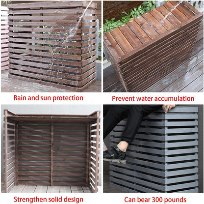  Housse En Bois Pour Climatiseur Extérieur - Protection Durable Avec écran D'intimité Caché - Résistant Aux Intempéries - Élégant Boîtier De Climatiseur Pour Une Utilisation En Extérieur
