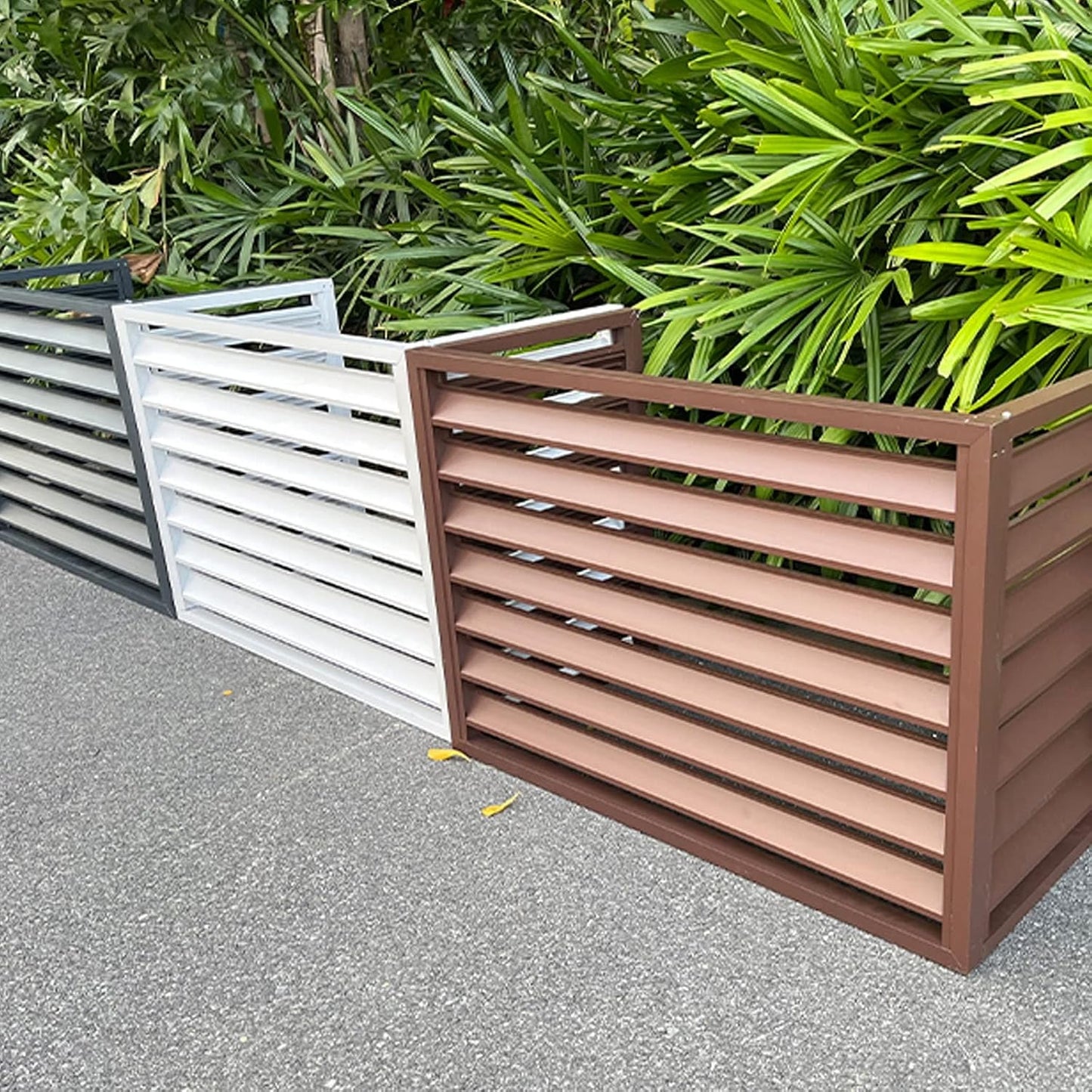 GENERIC Housse De Protection Pour Climatiseur Extérieur En Aluminium Résistant Aux Intempéries - Design De Clôture Pour Unités Extérieures Et Housse élégante Pour Climatiseur