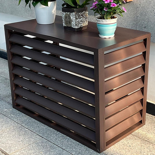 GENERIC Housse De Climatiseur En Aluminium Marron De Qualité Supérieure – Protection Extérieure Pour Pompes à Chaleur Et Unités De Climatisation – Bouclier Toutes Saisons Pour Une Utilisation En Intérieur