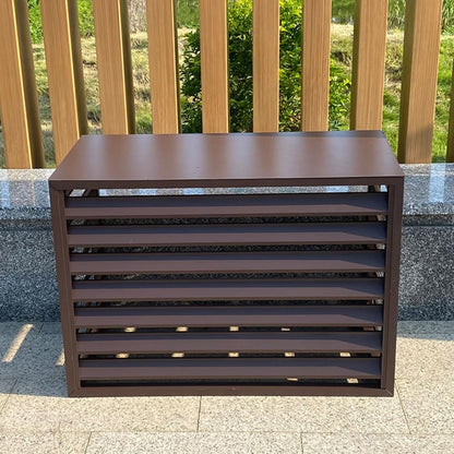  Housse De Protection étanche Et Robuste Pour Climatiseurs Split, Protection En Aluminium Toutes Saisons Pour Climatiseurs Extérieurs, Marron, 4 Côtés, écran De Confidenti