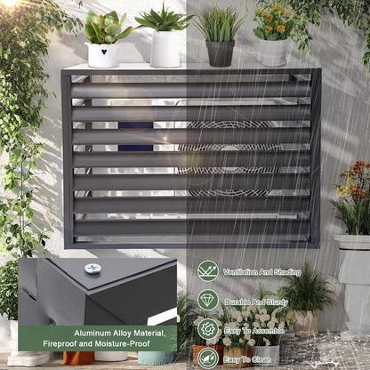 GENERIC Housse De Protection En Aluminium Pour Climatiseur - Résistant Aux Intempéries - Clôture Extérieure Et Condensateur De Protection - Assemblage Facile Pour Toutes Les Saisons